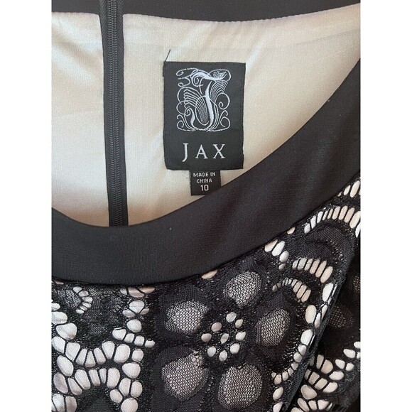 Jax Dress Size 10 Women's Lace Overlay Sleeveless Black  Dress - Picture 2 of 5